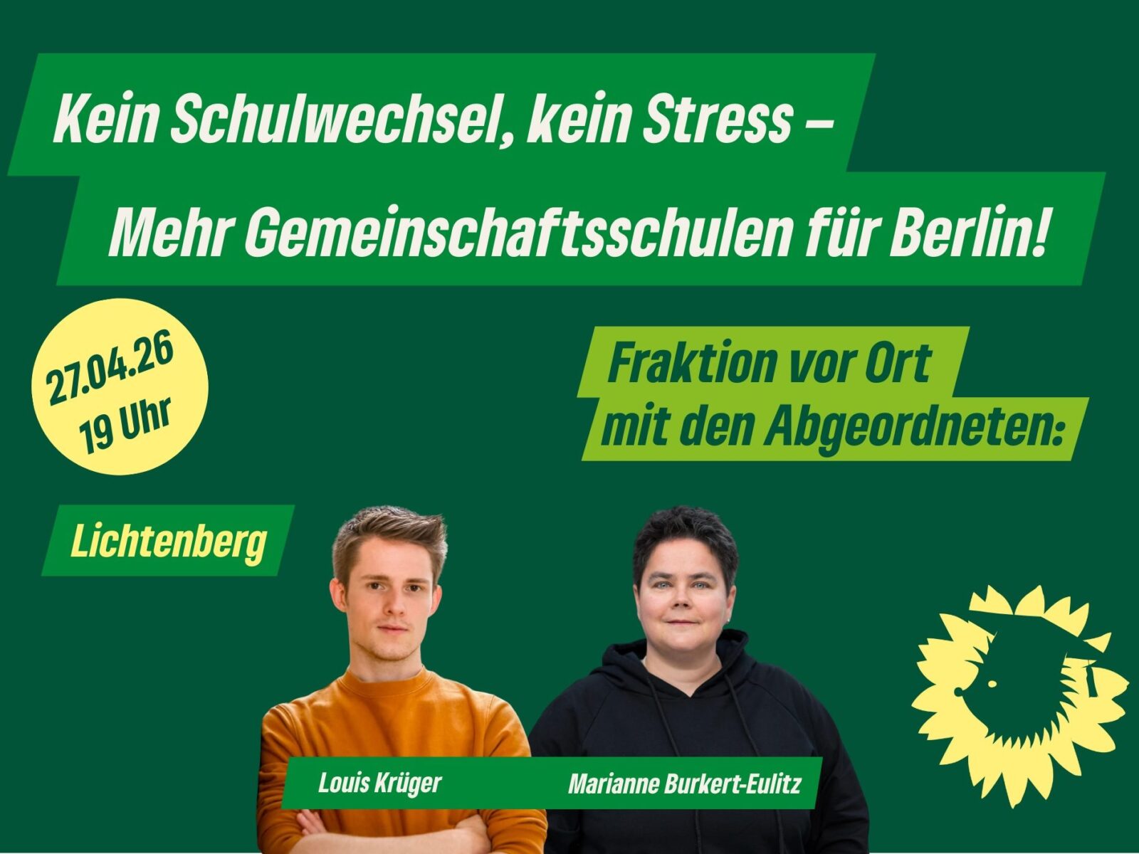Kein Schulwechsel, kein Stress – Mehr Gemeinschaftsschulen für Berlin! – Fraktion vor Ort in Lichtenberg