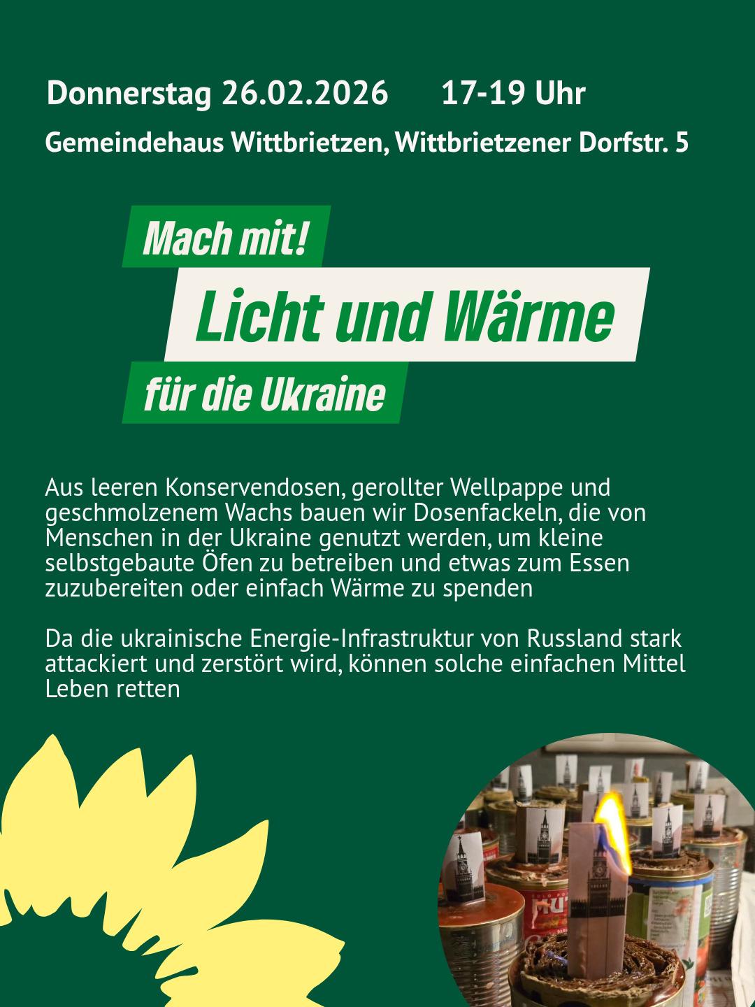 Dosenfackeln für die Ukraine