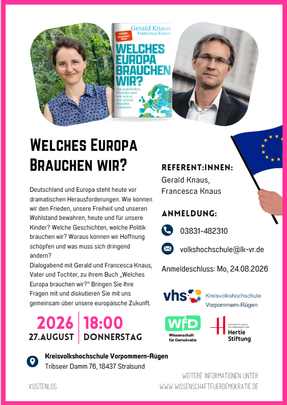 „Was stimmt hier eigentlich?“ – Ein Abend mit Wissenschaft für Demokratie  Thema: Welches Europa brauchen wir?
