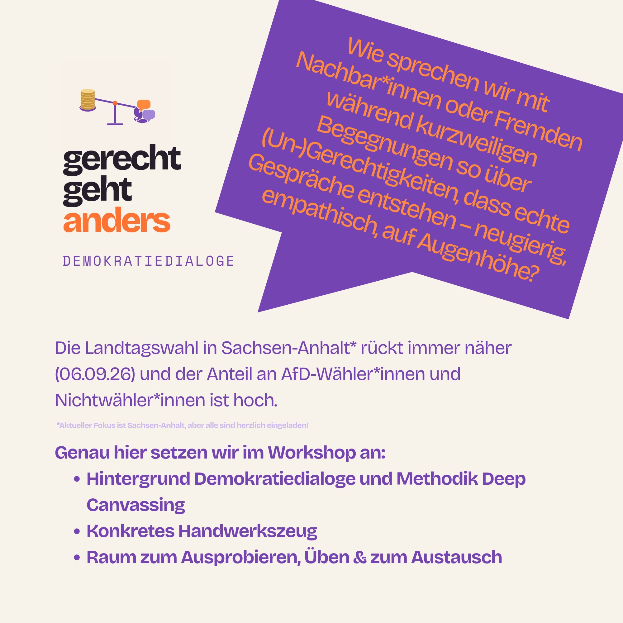 Workshop: Demokratiedialoge führen
