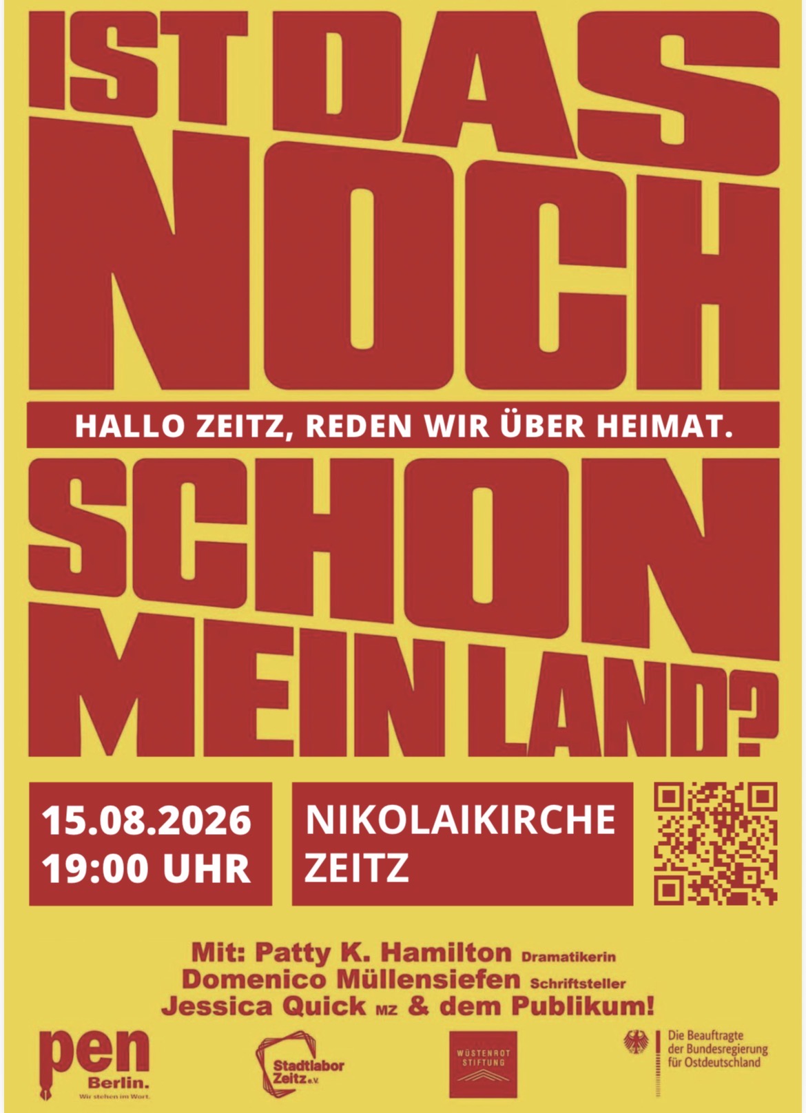 Hallo Zeitz, reden wir über Heimat! Das PEN Berlin lädt ein