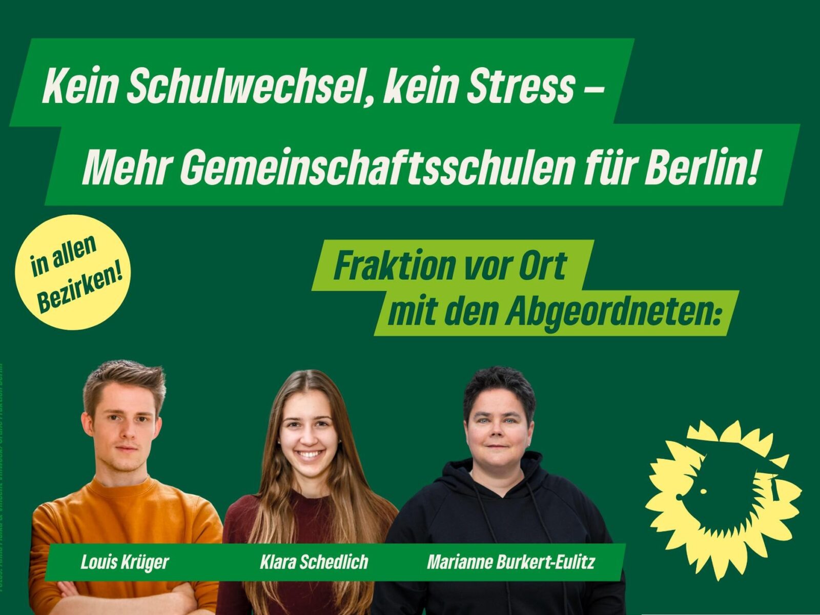 Kein Schulwechsel, kein Stress - Mehr Gemeinschaftsschulen für Berlin! (Fraktion vor Ort)