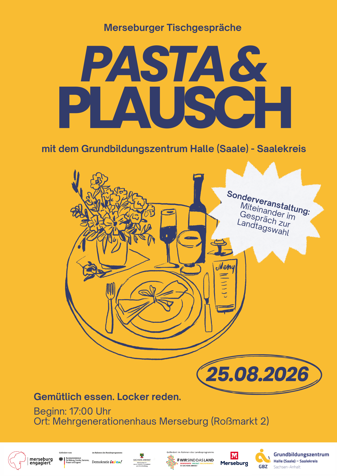 Pasta & Plausch: Miteinander im Gespräch zu Landtagswahl