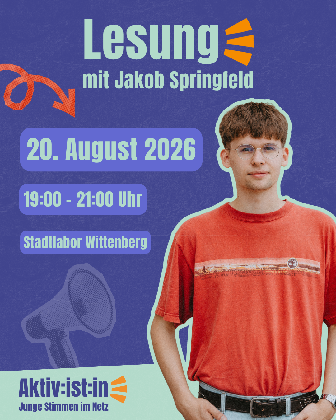 Lesung mit Jakob Springfeld im Stadtlabor Wittenberg (20. August)